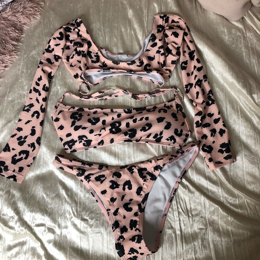 Pink Leopard 3 piece Swimsuit